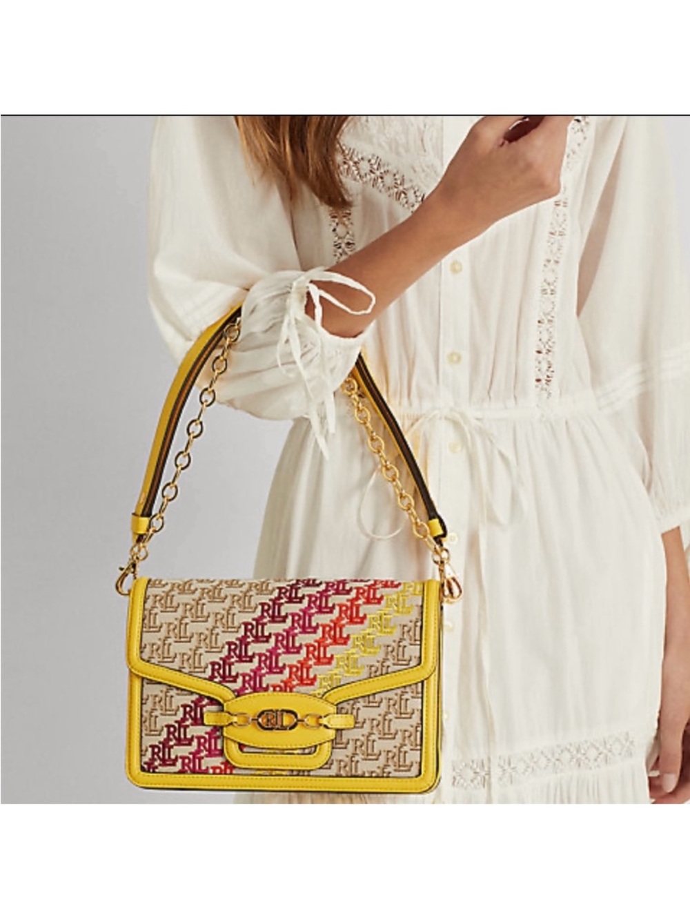 Lauren Ralph Lauren Monogram Jacquard Medium Sydnee Bag